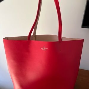 Kate Spade Red Tote with Detachable Pouch